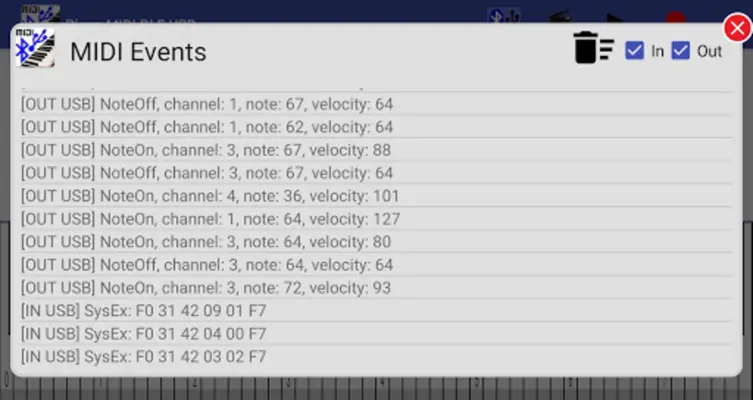 Piano MIDI Bluetooth USB android App screenshot 0