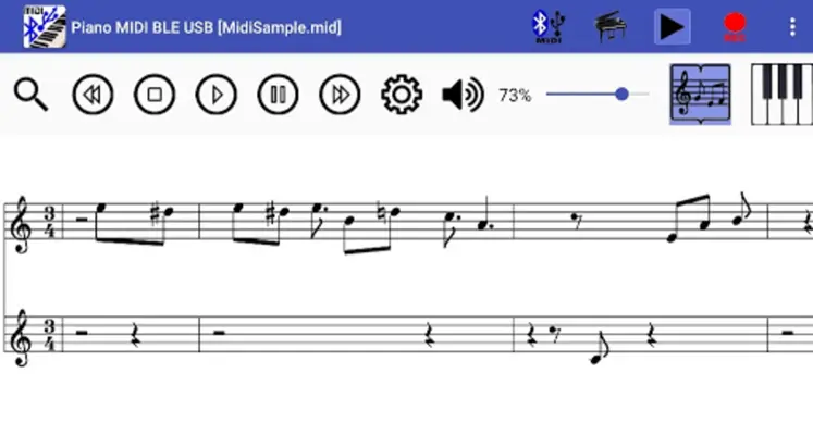 Piano MIDI Bluetooth USB android App screenshot 3