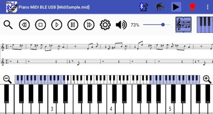 Piano MIDI Bluetooth USB android App screenshot 7